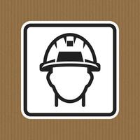 Safety Icon of Construction Worker in Hard Hat on Textured Background vector