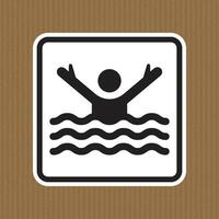 Black and White Illustration of a Person in Water with Arms Raised vector