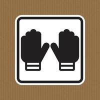 Black and White Illustration of Two Gloves on a Brown Background vector