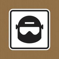 Black Silhouette of Protective Masked Worker in Minimalist Design vector