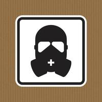 Black silhouette of gas mask on a brown background for safety symbol vector