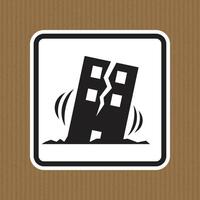 Broken Building Sign Illustrating Structural Damage Due to Earthquake vector