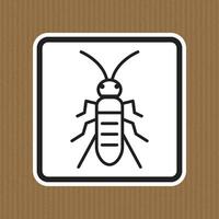 Simple Black and White Icon of an Insect on a Textured Background vector