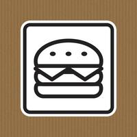 Minimalist Icon of a Delicious Hamburger on a Textured Background vector