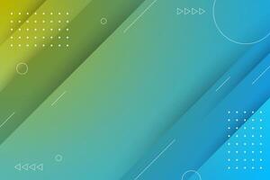 Vibrant green and blue gradient abstract background with geometric elements vector