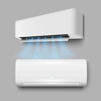 Air Conditioner with cooling flows ,cooling system, equipment for air cold wind vector