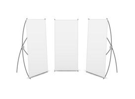 Empty banner stand realistic isolated, set vector