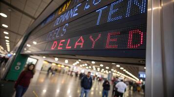 Flight disruption busy airport shows airplane air traffic global aviation safety commercial airline Flight disruption concept photo