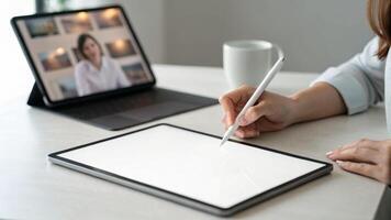 Flexible working. Digital tablet stylus hand remote work flexible working hybrid work from home, hybrid, work from home ,remote ,work life balance photo