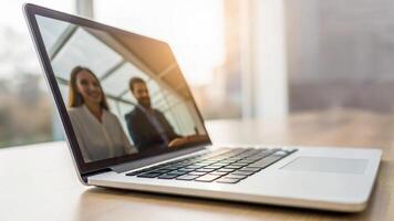 Flexible working. Laptop call remote work flexible working hybrid work office teamwork, hybrid, work from home ,remote ,work life balance photo
