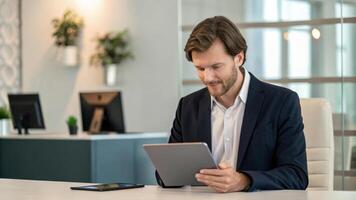 Information business ,job Interview human resources HR, employee employment management. Young employee signing digital employment, Technology computer data network, Communication,Web,Check photo