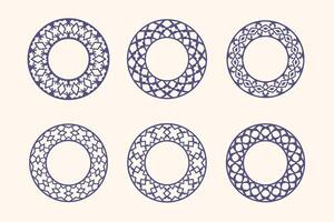 Set of six circular patterns vector
