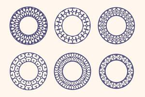 Set of circular decorative frames illustration vector