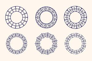 Set of circular shapes in different styles vector