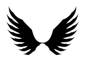 Pair of mystical wings silhouette isolated on white background vector