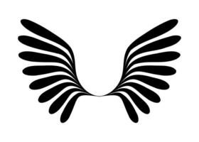 Abstract modern wings silhouette isolated on white background vector