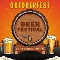 Post Design for Oktoberfest festival event vector