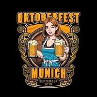 T-shirt design template for oktoberfest themed event vector