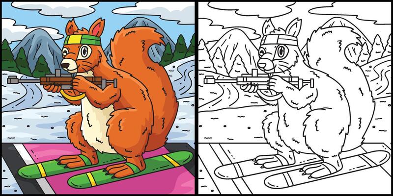 Biathlon Squirrel Biathlete Taking Aim