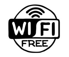 Free Wifi Icons Circle Symbol Icon Badge Network Connection Sharing Hand Drawn Access vector