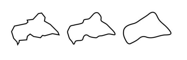 Central African Republic country black outline silhouettes in three different levels of smoothness. Simplified maps. icons isolated on white background. vector