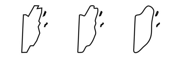 Belize country black outline silhouettes in three different levels of smoothness. Simplified maps. icons isolated on white background. vector