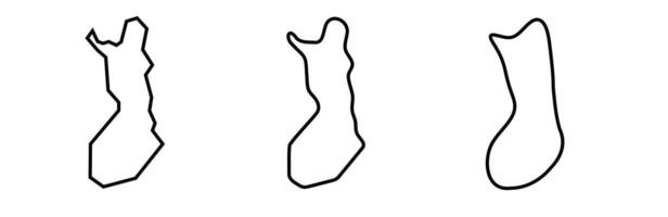 Finland country black outline silhouettes in three different levels of smoothness. Simplified maps. icons isolated on white background. vector