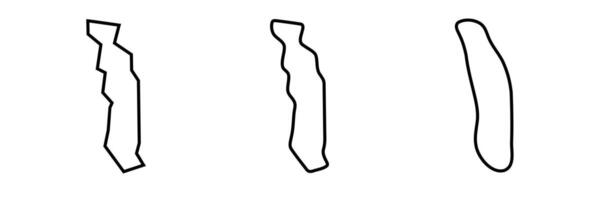 Togo country black outline silhouettes in three different levels of smoothness. Simplified maps. icons isolated on white background. vector