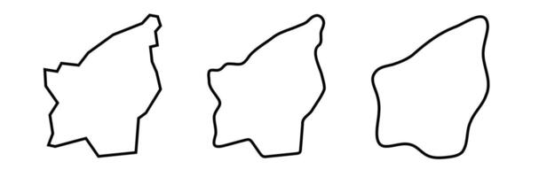 San Marino country black outline silhouettes in three different levels of smoothness. Simplified maps. icons isolated on white background. vector