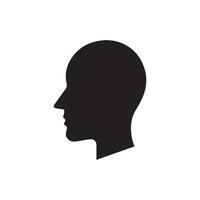 Silhouette of a human head in profile view isolated on white background vector