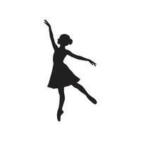 silhouette of a female ballet dancer in graceful pose isolated on white background vector