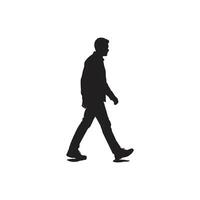 Silhouette of a man walking with one leg forward isolated on white background vector