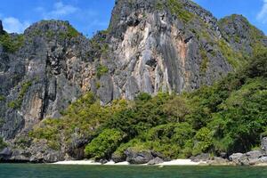 Picturesque rock in El Nido, Palawan island, Philippines photo