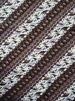 a background pattern featuring motifs commonly found in Javanese batik. The pattern is symmetrical and abstract, and can be used on fabric, clothing, or wrapping paper designs photo