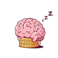 Lazy Brain Sleeping on Money vector
