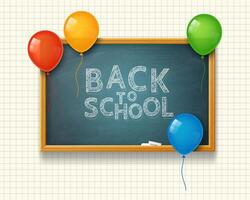 Chalkboard with Back to School message vector