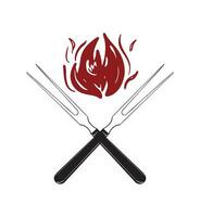 BBQ Utensils Logo Icon vector