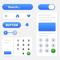 Mobile UI Kit Flat Elements for App UI and UX Design. Illustration vector