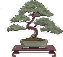Minimalist Bonsai Tree Artwork for Japanese Themed Projects vector