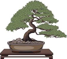 Elegant Bonsai Tree Illustration for Eco Friendly Concepts vector