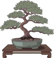 Bonsai Tree Illustration for Japanese Themed Projects vector