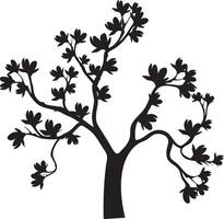 Simple Magnolia Tree Silhouette for Nature-Inspired Designs vector