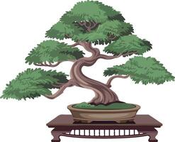Minimalist Bonsai Tree Illustration for Japanese Themed Projects vector