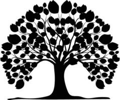 Decorative Silhouette of a Magnolia Tree in Bloom vector