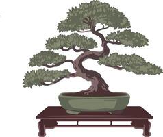 Classic Bonsai Tree Graphic for Nature Focused Decor vector