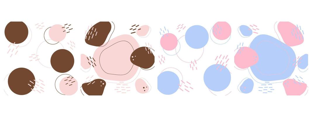Hand Drawn Colorful spots and lines Abstract Backgrounds and Frame border Copy space Template Bundle. Isolated Eye catching illustration Greeting cards, banners, leaflets, promo background idea