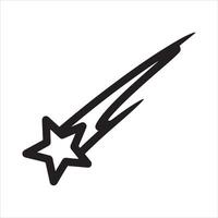 Stylized star streak design element with a celestial trajectory vector