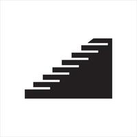 Minimalist black staircase ascending against a clean white background vector