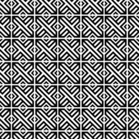 Seamless abstract geometric black and white pattern with interlocking lines and diagonal stripe elements vector