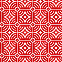 Seamless decorative pattern with red and white concentric circles and diamonds forming an intricate geometric background vector